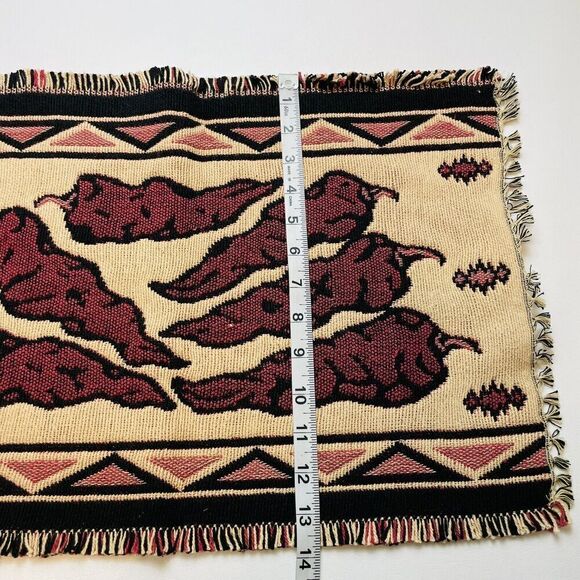 El Paso Saddleblanket Co Southwest Placemats (6) Chili Peppers Fringe Tapestry - Picture 5 of 6
